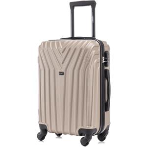 R.Leone Valigia EasyJet 45x36x20 cm Trolley Bagaglio a mano in ABS 4 Ruote 9001 (Oro, XS Bagaglio Low cost)