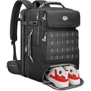 MATEIN Zaino Bagaglio a Mano 55x40x20, Zaino da Viaggio 50L Multitasca Espandibile Borsa da Cabina, Zaino Porta PC 17 Pollici Antifurto per Donna e Uomo Adatto a ITA Airways, Lavoro e Università,Nero