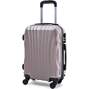R.Leone 50x35x20 ruota smontabile 45x36x20 cm EasyJet Valigia Trolley Bagaglio a mano in ABS 4 Ruote Rimovibili 20374 (50x35x20 ruota smontato 45x36x20 cm, Oro)