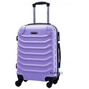 R.Leone Valigia EasyJet 45x36x20 cm Trolley Bagaglio a mano in ABS 4 Ruote (Lilla, 2026 Valigia 50x33x19,5 cm)