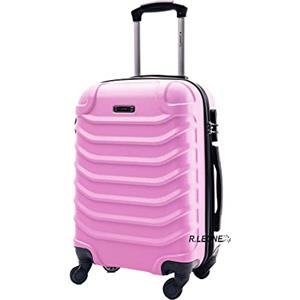 R.Leone Valigia EasyJet 45x36x20 cm Trolley Bagaglio a mano in ABS 4 Ruote (Rosa Pastello, 2026 Valigia 50x33x19,5 cm)