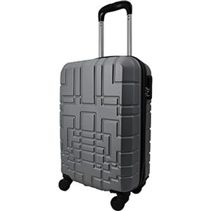 R.Leone Valigia EasyJet 45x36x20 cm Trolley Bagaglio a mano in ABS 4 Ruote Autonome (Argento, 611 Valigia 50x33x20cm)