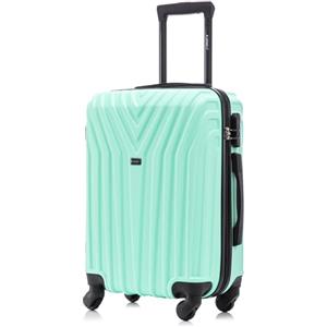 R.Leone Valigia EasyJet 45x36x20 cm Trolley Bagaglio a mano in ABS 4 Ruote 9001 (Verde Acqua, XS Bagaglio Low cost)