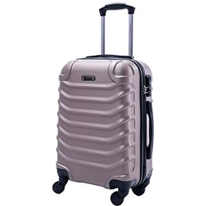 R.Leone Valigia EasyJet 45x36x20 cm Trolley Bagaglio a mano in ABS 4 Ruote (Rose Gold, 2026 Valigia 50x33x19,5 cm)