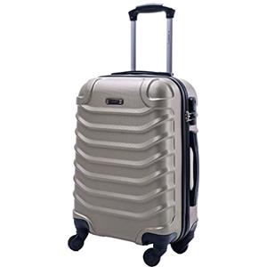 R.Leone Valigia EasyJet 45x36x20 cm Trolley Bagaglio a mano in ABS 4 Ruote (Oro, 2026 Valigia 50x33x19,5 cm)