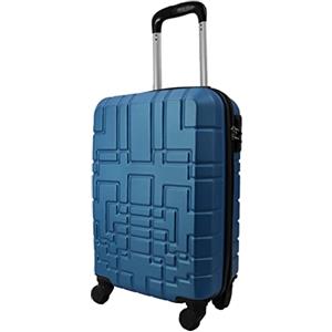R.Leone Valigia EasyJet 45x36x20 cm Trolley Bagaglio a mano in ABS 4 Ruote Autonome (Azzurro, 611 Valigia 50x33x20cm)