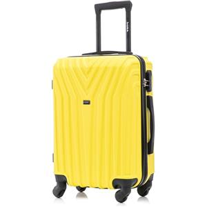 R.Leone Valigia EasyJet 45x36x20 cm Trolley Bagaglio a mano in ABS 4 Ruote 9001 (Giallo, XS Bagaglio Low cost)
