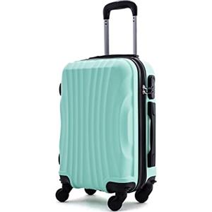 R.Leone Valigia EasyJet 45x36x20 cm Trolley Bagaglio a mano in ABS 4 Ruote (Verde Acqua, 3037 Valigia 50x35x20 cm)