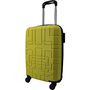 R.Leone Valigia EasyJet 45x36x20 cm Trolley Bagaglio a mano in ABS 4 Ruote Autonome (Giallo, 611 Valigia 50x33x20cm)