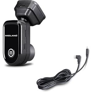 Midland - Dash Cam Auto Street Guardian Mini, Dashcam con Localizzatore GPS Integrato, Videocamera con Sensore G per Rilevamento Urti - Accessori Auto, Telecamera Wi-Fi per Accesso Video da Smartphone