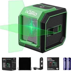 Funguard Livella Laser Autolivellante, 30M Verde Livello Laser Orizzontale e Verticale, 2 x Batteria AA, IP54 per Cantieri, Decorazione per la casa, DIY, Portatile