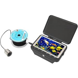 Eujgoov Ecoscandaglio Visivo, Protezione Solare, Telecamera da Pesca Visiva Ecoscandaglio Subacqueo Scocca in Acciaio Inossidabile Antivibrazione Materiale Durevole Ecoscandaglio