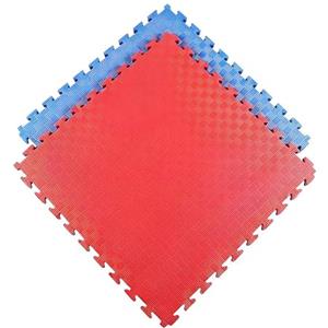 DONATIF Tatami Eva 4 cm - Tappeto Gomma per Arti Marziali - Tatami Tappeto Puzzle - Tatami Giapponese - Pavimento Gommato Palestra - Pavimenti in Gomma - Pavimento Antitrauma, Rosso/Blu