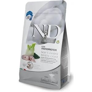 Farmina N&D White Crocchette Monoproteiche per Cani Puppy Mini con Spigola, Spirulina e Finocchio - 1,5 kg