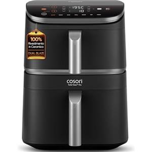 COSORI Turbo Tower Pro Friggitrice ad Aria 10,8L con Rivestimento Ceramico, Cottura a 3 Livelli con Doppia Resistenza, 2630W, 7 Funzioni in 1, 2 Motori DC, 50+ Ricette Online Complete, CAF-DC112