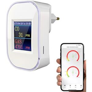 BoundlessBrothers Rilevatore di Gas e Monossido di Carbonio Wifi con Spina, Monitoraggio App, Certificazione EN50291 e EN50194, Allarme di CO, Rivelatore di Gas Combustibile per Gas Naturale LPG Metano Propano Butano