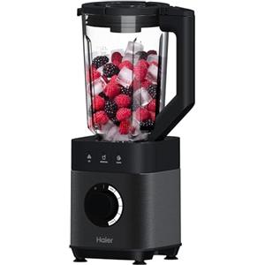 Haier Frullatore I-Master Serie 5, Funzione Ice Crush, Smoothie, 5 velocità variabili, pulizia automatica, caraffa in vetro da 1,7 L, Personal Jug 0,6 1200 W [Nero]