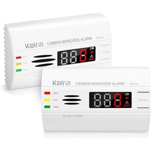 Kalrin Rilevatore Monossido di Carbonio, Sensore Preciso con Durata di Vita di 10 Anni, Batteria Sostituibile con Avviso di Batteria Scarica, con Display LED Digitale, EN 50291