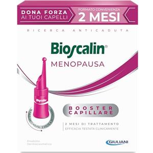 Bioscalin MENOPAUSA Fiale Anticaduta Trattamento Ridensificante, Booster Capillare, Forza Capelli, Azione Anti-ingrigimento, Trattamento 2 Mesi per Donna, 16 Fiale