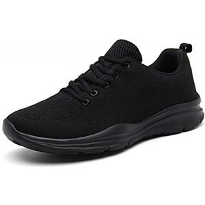 DAFENP Unisex Uomo Donna Scarpe da Ginnastica Corsa Sportive Fitness Running Sneakers Basse Interior Casual all'Aperto (Nero, Numeric_39)