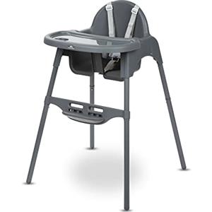 Bebeconfort Meely, Seggiolone Pappa Portatile 2 in 1 convertibile in Sedia Bambini, Seggiolone Evolutivo 6 Mesi-3 Anni (max. 15 kg), Leggero (3,3 kg), Facile da pulire, Cintura a 5 punti, Dark Grey