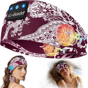 LC-dolida Cuffie per Dormire Bluetooth Fascia, Fascia per Cuffie Sportive Maschera del Sonno per le Cuffie per Donne/Uomini/Adolescenti, Fascia Musicale per Sportivo,Jogging, Yoga, Viaggio
