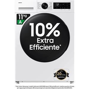 SAMSUNG WD11DG5B15BEET LAVASCIUGA, Caricamento frontale, capacità lavaggio 11 kg, asciugatura 6 17 programmi, Profondità 60 cm, Bianco, Classe A