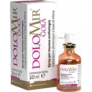 PHARMANUTRA Dolomir Gola Spray 20ml - Integratore con estratto di mirra per mucosa orofaringea e sistema digerente