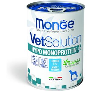 MONGE 400 g Monge VetSolution Cane Hypo Monoprotein Alimento Dietetico Completo Cibo Umido per la Riduzione di Intolleranze con Tonno Grain Free