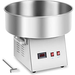 Royal Catering RCZK-1030-W Macchina Zucchero Filato Professionale (Ø 52 cm, 1030 Watt, 1 porzione / 30 s, Display LED, Acciaio Inox)