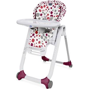 Chicco Polly Progres5 Seggiolone Pappa Regolabile per Bambini 0 Mesi - 3 Anni (15 kg), Trasformabile in Rialzo Sedia Bambini, Reclinabile a Sdraietta, con 4 Ruote e Chiusura Compatta - Cherry
