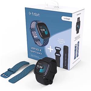 Fitbit Versa 4 Bundle (con cinturino sportivo) Fitness Smartwatch con GPS integrato e fino a 6 giorni di durata della batteria - compatibile con Android e iOS.