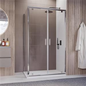 OLIMPO DOCCE - Box doccia due lati saloon dentro o fuori trasparente h195 6mm Java - 80x120