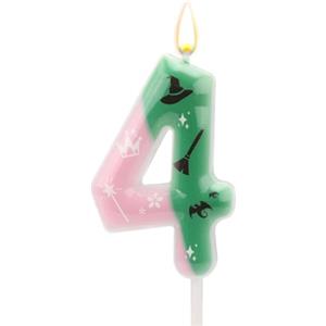 SAVITA Candela Numero Strega, Candele Compleanno Rosa e Verdi Topper per Torta Numero Decorazioni Torte Perfette per Feste a Tema Compleanno Halloween e Streghe(4)