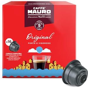CAFFE MAURO TORREFAZIONE Caffè Mauro Torrefazione, miscela Original - intensità 10/10 - 48 Capsule, Compatibili con Macchine Nescafè®* Dolce Gusto®* (3 confezioni da 16)