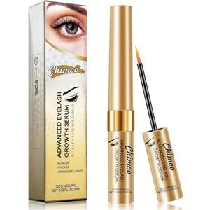chimoo Siero per ciglia, 3 ml, senza ormoni, per una migliore crescita di ciglia e sopracciglia, vincitore del test per ciglia lunghe, voluminose e belle