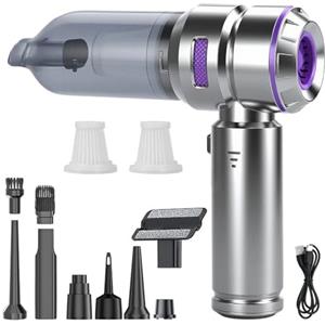 Podazz Aspirapolvere Portatile Senza Fili, 22000Pa Potente Aspirapolvere per Auto, 3 in 1 Mini Aspirabriciole con Motore Brushless e Soffiatore, Batteria 6000mAh Ricaricabile per Peli Animali, Casa, Ufficio