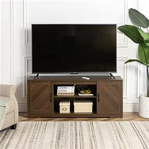 Zinus Bennett Mobile PortaTV - Supporto TV 147x40x60 cm - Unità con ripiani e ante - Brown