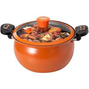 Mbiyhgta Piccola pentola a pressione, pentole veloci, cottura a velocità antiaderente con coperchio visivo per di cottura facile pulizia: la fodera interna antiadere