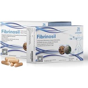 LOGIDEX Fibrinosil - Integratore Antinfiammatorio Naturale Dolori Articolari e Muscolari con Artiglio del Diavolo Forte, Bromelina e Boswellia, Miorilassante muscolare - 20 Compresse - Logidex