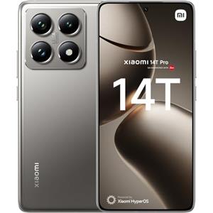 XIAOMI 14T Pro (Smartphone) Display da 6.67'' 144Hz Next-Generation AI, MTK 9300+, Leica Summilux, AISP, Supporta HyperCharge 120W e 50W wireless, 3.4GHz, 12GB+256GB, Titanium
