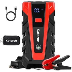 KATOROE Avviatore Batteria Auto, 4000A Avviatore di Emergenza per Auto/Moto Starter Batteria Portatile Jump Start con LED/LCD Booster Jump Box (JUMP STARTER-011)