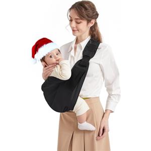 Mumgaroo Fascia Porta Bebe, Marsupio Neonato, Fascia Neonato Multifunzionale On the Go, Marsupio Neonato 0-36 mesi, Tutte le Stagioni, Fino a 15KG, Nero