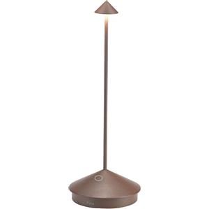 Zafferano Pina Pro Lampada da Tavolo Ricaricabile Dimmerabile in Corten - Design Moderno, 29 cm, Comandi Touch