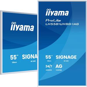IIYAMA ProLite LH5581UHSG-1AG - Monitor 55 pollici 4K UHD VA con Altoparlanti Stereo e Cornice Rimovibile