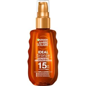 Garnier Olio Protettivo Abbronzante Spray, Protezione Media SPF 15+, Abbronzatura Dorata e Intensa, Pelle Protetta e Baciata dal Sole, Resistente all'Acqua, Ambre Solaire, Ideal Bronze, 150 ml
