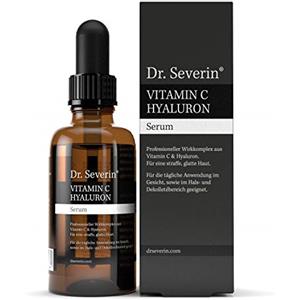 Dr. Severin® Siero di acido ialuronico con Vitamina C - booster antirughe, 100% ingredienti naturali + puro acido ialuronico di basso peso molecolare + alta dose di acido ialuronico a basso + alto