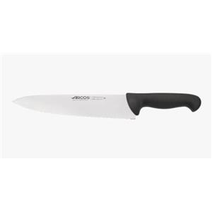 Arcos Coltello da Cucina Seghettato Serie 2900 - Lama in Acciaio Inossidabile Nitrum 250 mm, Manico in Polipropilene Nero