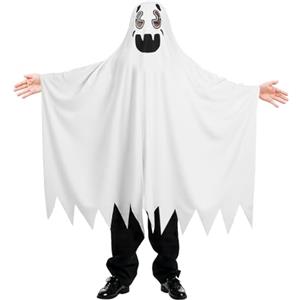 DiULi Costume da Fantasma di Halloween, Mantello da Fantasma di Halloween, Bianco Arrabbiato, per Adulti, Bambini e Bambine, Travestimento di Halloween
