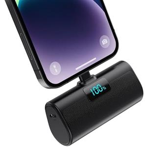 HETP Mini Power Bank 5200mAh, 20W PD Ricarica Rapida Powerbank, Ultra Compatto Caricatore Portatile con LCD Display Batteria Esterna per iPhone 14/14Pro Max/13/13 Pro Max/12/12Pro/11/X/XR/8/7/6 ecc